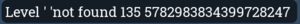Level name not found
